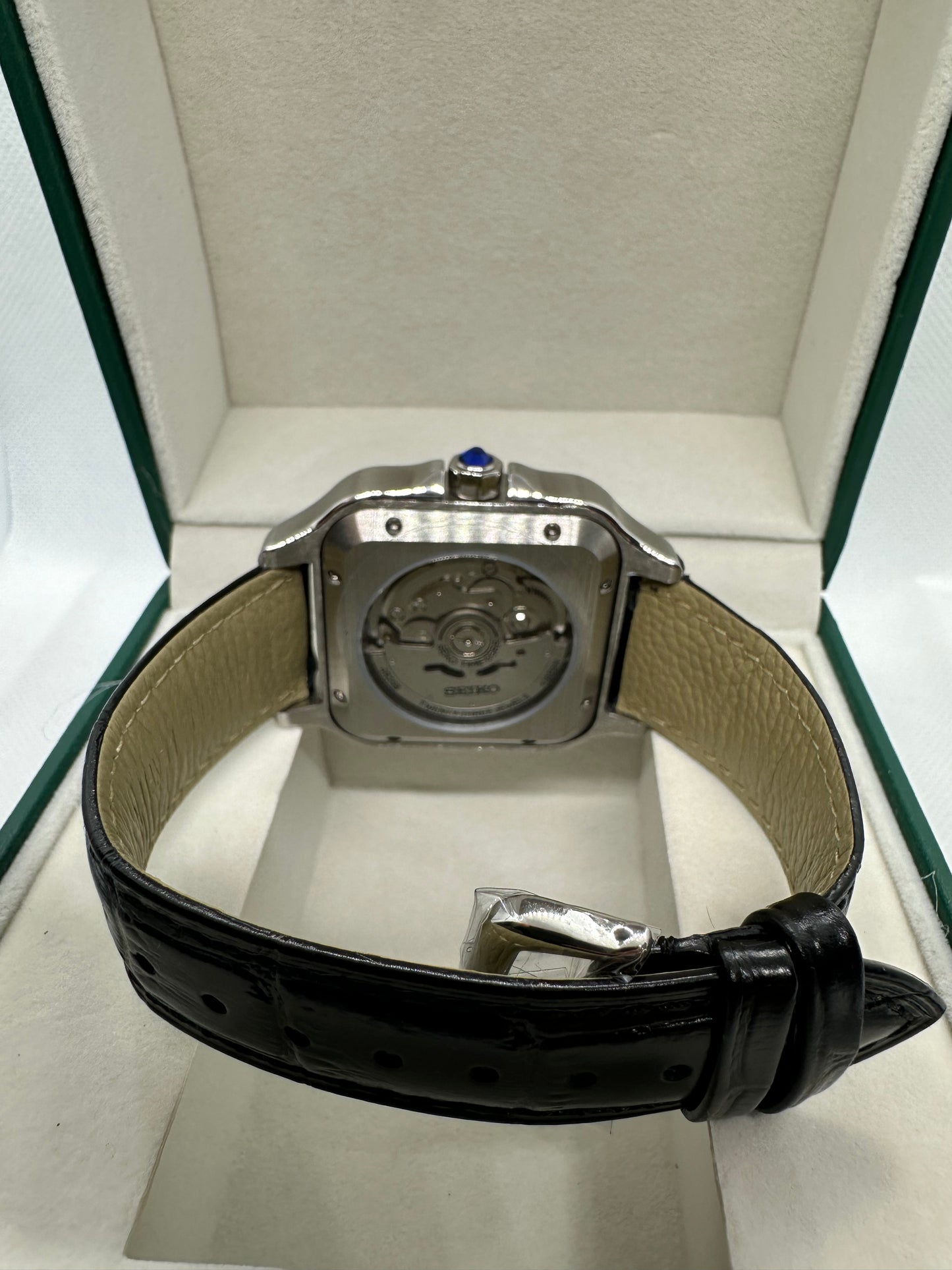 Black Arabic Dial Santos ‘Leather Strap’