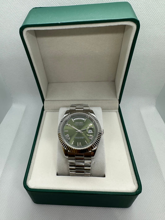 Green Roman Dial Day-Date